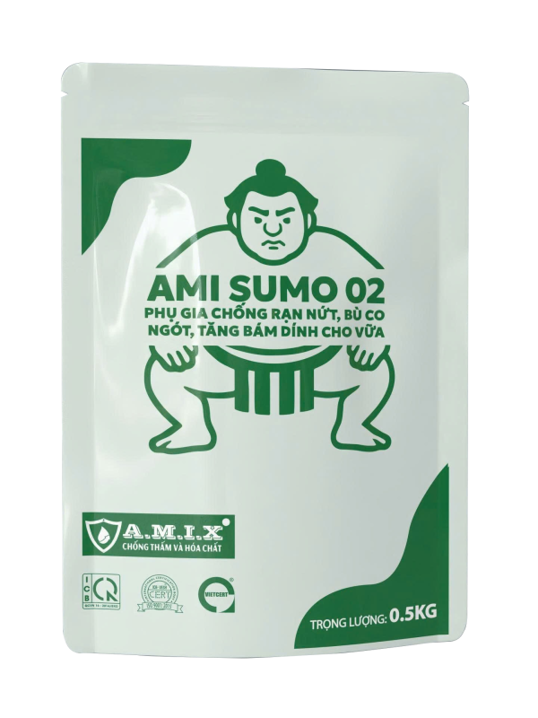 Ami Sumo 02 – Phụ gia chống rạn nứt, bù co ngót, tăng bám dính cho vữa